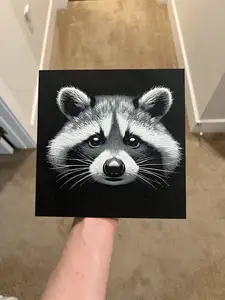 Racoon Grayscale Art Hueforge