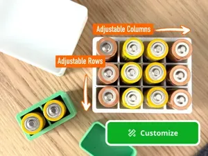 Customizable Battery Organizer (AAA / AA / 18650)