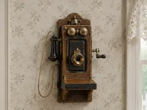 Miniature Antique Hand-crank Telephone