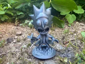 Little Rick Sanchez on a pedestal