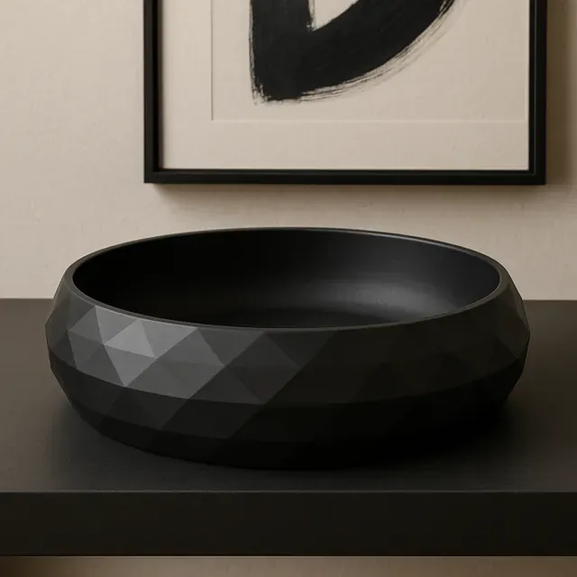 Geometric Entrance Bowl Modern Matte Black Design — Фото 2 из 6