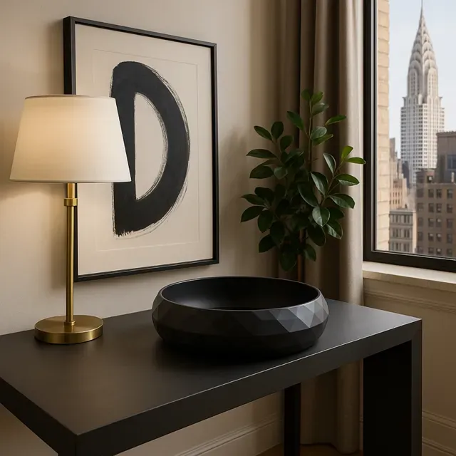 Geometric Entrance Bowl Modern Matte Black Design — Фото 5 из 6