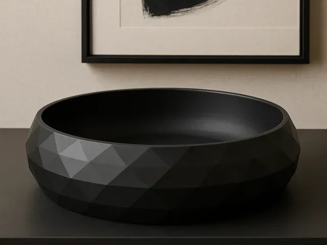 Geometric Entrance Bowl Modern Matte Black Design