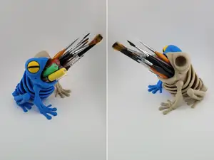 Frog Pen Holder Creepy Desk Organizer skeleton