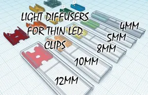 Light diffusers for SUPER THIN clip led strip
