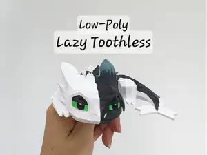 Low-Poly Lazy Toothless – The Night Fury