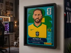 Cuadro Neymar JR Sticker 3D Multicolor Para Fans 