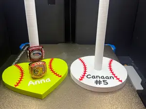 Softball/Baseball Ring Holder Stand Heart & Circle