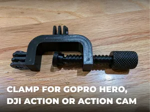 Clamp for GoPro Hero, DJI Action or Action cam