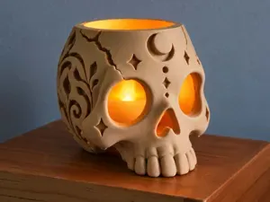 Skull Candle Holder - Halloween Calavera