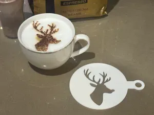 Rudolph Christmas Coffee Stencil Cappuccino xmas