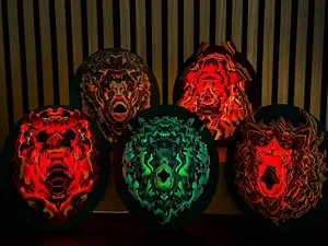 Color Stacked LED Relief Mask Wall Art Collection!