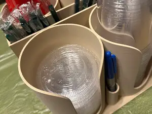 Plastic Cup, Lid, Straw Dispenser, Marker Holders