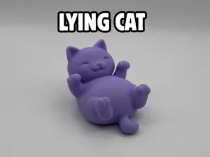 Chubby Lying Cat Figurine