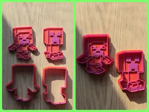 Minecraft Steve Creeper Cookie Cutter Playdoh Sand