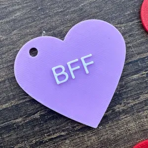 BFF Conversation Heart Keychain