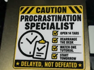 Procrastination Specialist Warning Sign