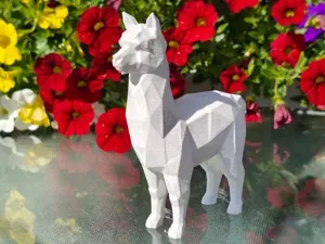 Geometric Low Poly Alpaca Figurine