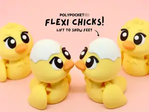 Cute Flexi Chick with Feet & Keychain
