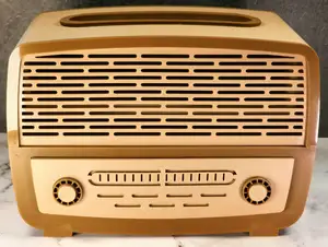 Vintage Radio Tissue Dispenser with Small Storage Compartment