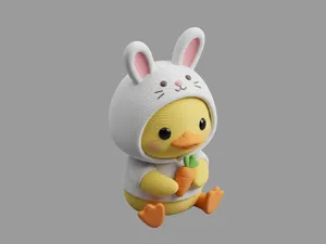 Easter Bunny Duck Character