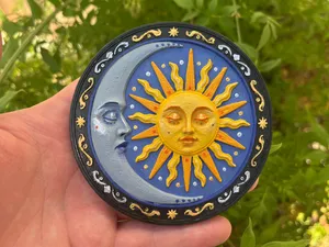 The Sun & Her Moon – Ornate Celestial Wall Plaque