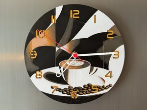 wall / desk clock a cup of coffee