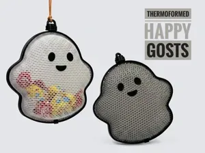 Thermoformed happy ghosts