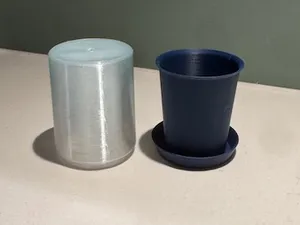 50 mm seedling pot with drip tray & cover glass