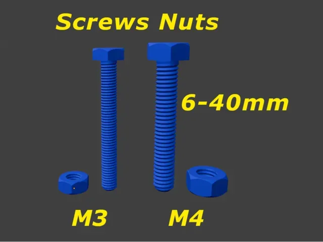 Screws Nuts M3 M4