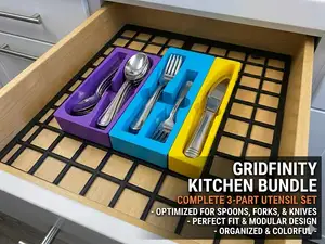 Gridfinity Utensil Bundle - Spoons, Forks, Knives