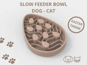 Slow Feeder Bowl Dog - Cat | Easter Theme