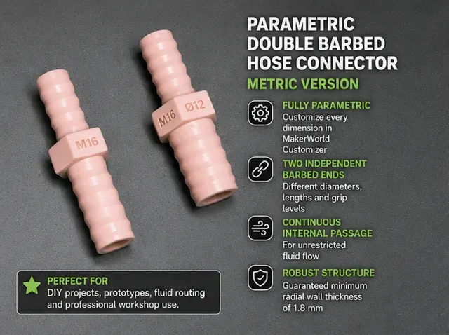 Parametric Auto-Labeled METRIC Hose Adapter — Image 3 of 10