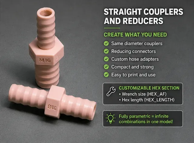 Parametric Auto-Labeled METRIC Hose Adapter — Image 4 of 10
