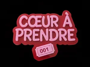Cœur à prendre – Porte-clé Saint-Valentin 3D