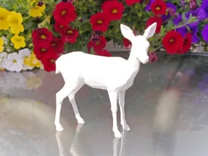 Geometric Low Poly Roe Deer Figurine