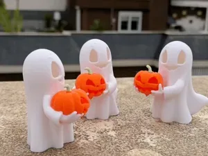 Cheeky Ghost with Pumpkin