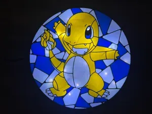 Charmander Pokemon Stained Glass Lightbox Suncatch