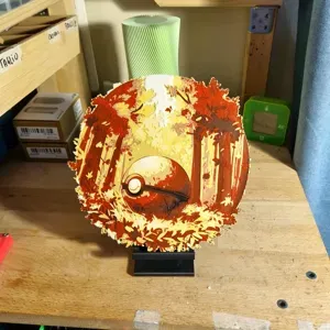 Pokeball in the Forest During Autumn ( Hueforge )