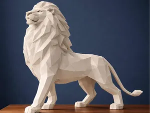 LEONE POLIGONALE - LION LOW POLY