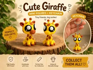 Giraffe Mini Toy flexi Keychain Fidget Articulated