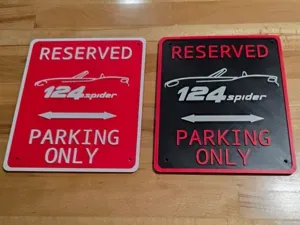 Fiat 124 Spider (Reserved Parking Only Sign)