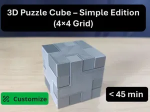 3D Puzzle Cube – Simple Edition (4×4 Grid)