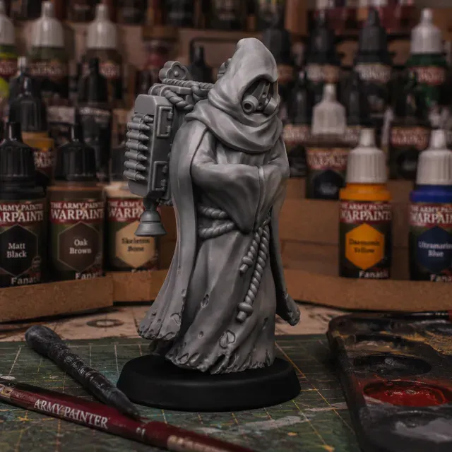 Gas Masked Monk Warrior Miniature 2 face choices — Image 2 of 5