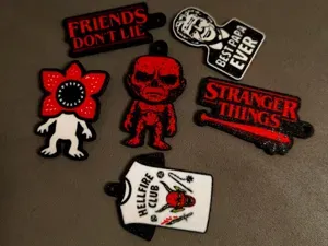 Stranger Things key. mag. & safety pins