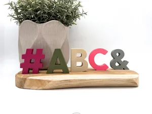 3D Alphabet A–Z | Gradlinige Buchstaben | Stehend