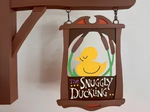 The Snuggly Duckling - Hanging Sign & Wall Mount