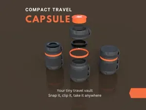 Travel Capsule: Compact EDC Container Pod
