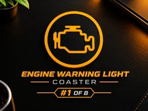 Engine Warning Light Coaster