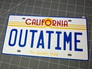 OUTATIME Replica Licence Plate, Back To The Future